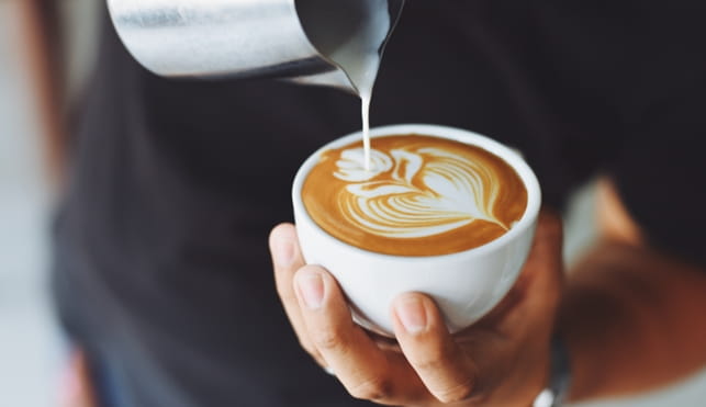 Poured cup of coffee